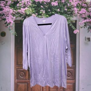 Lands End Women's Plus Size Tunic Top Shirt
3/4 Sleeves lavender NEW